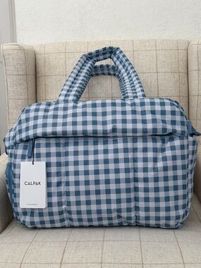 CALPAK Luka Duffel French Blue Gingham